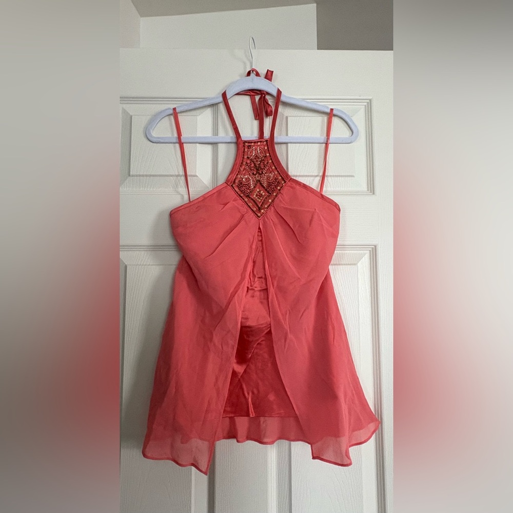 Y2K Coral Express Halter Top
